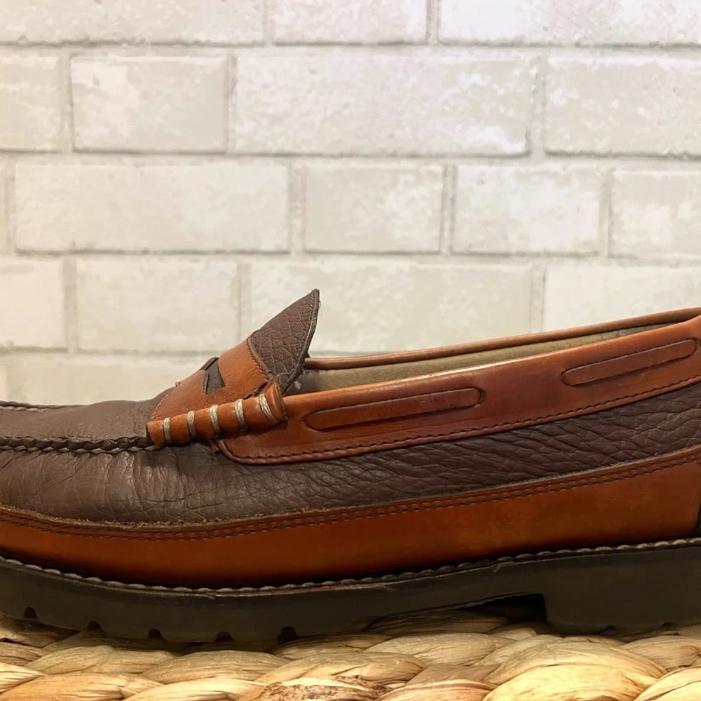 L.L. Bean Two-Tone Brown‎ Leather Loafers